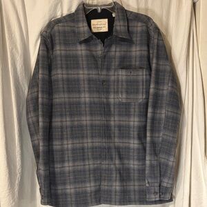 Weatherproof Vintage Flannel Blue Checkered Lined Shirt Jacket